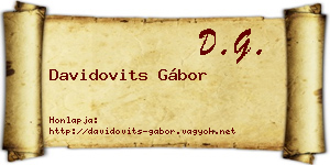 Davidovits Gábor névjegykártya